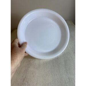 Vintage Glasbake Milk Glass Pie Plate White Round Baking Dish Made in USA J-2347